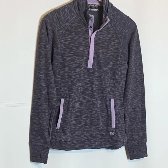 Avalanche | Loma Snap Sweatshirt Thumbholes Zip Pockets Purple - Picture 4 of 9